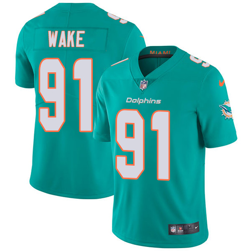 Nike Miami Dolphins 91 Cameron Wake Aqua Green Team Color Youth Stitched NFL Vapor Untouchable Limited Jersey